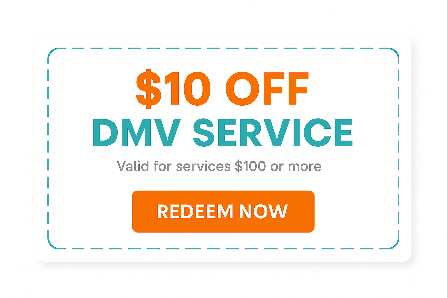 Coupon for DMV Service discount
